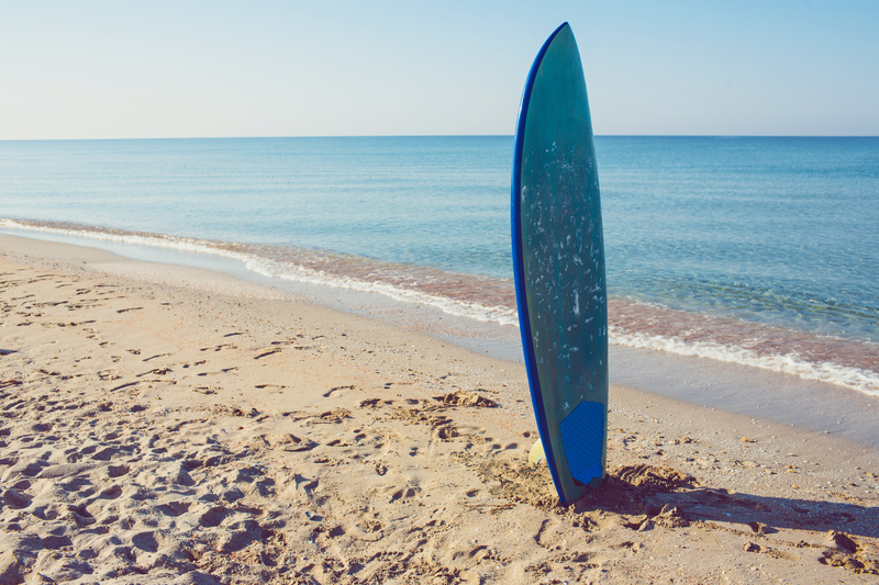 surfboard on sand