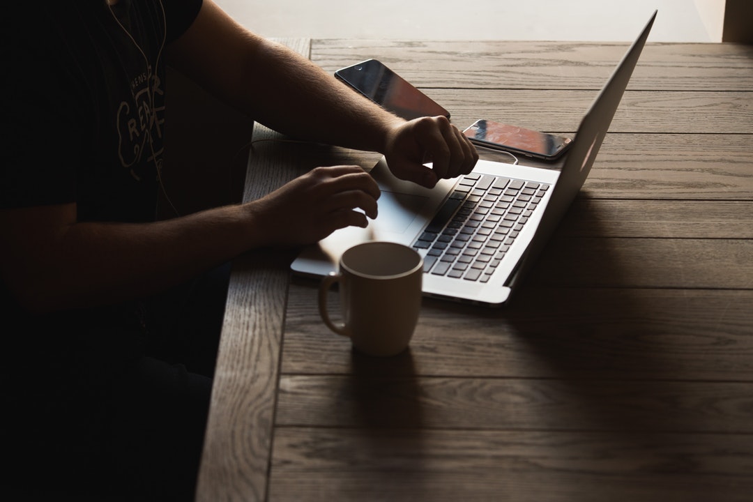 person working on laptop