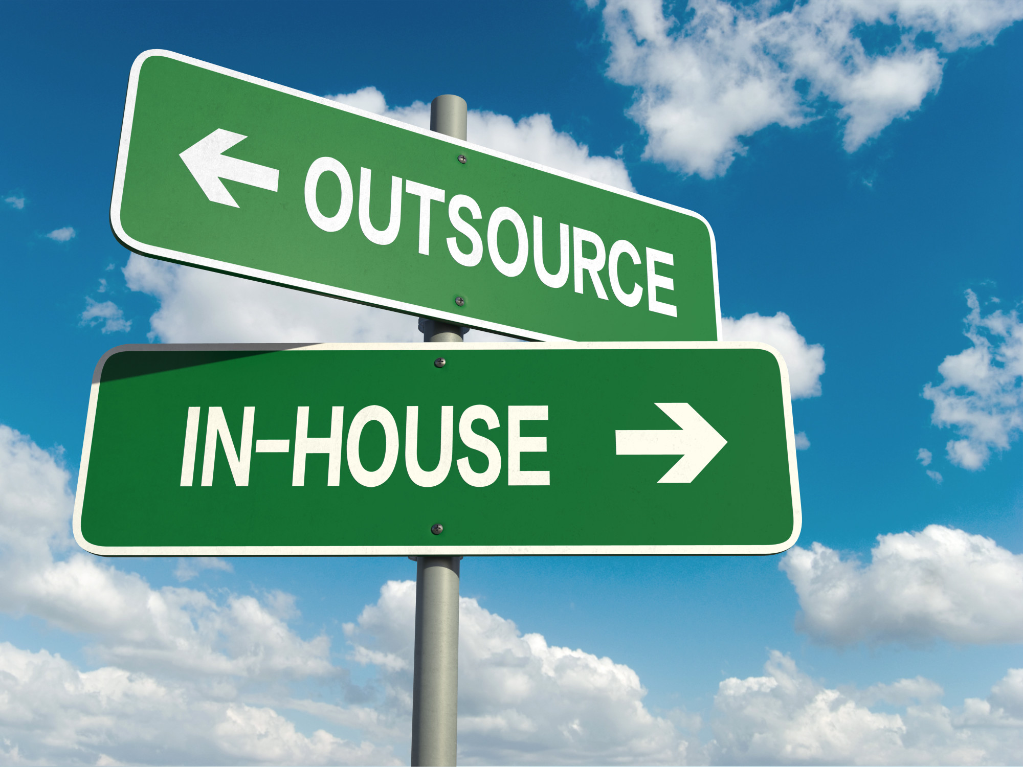 outsource and in-house signs