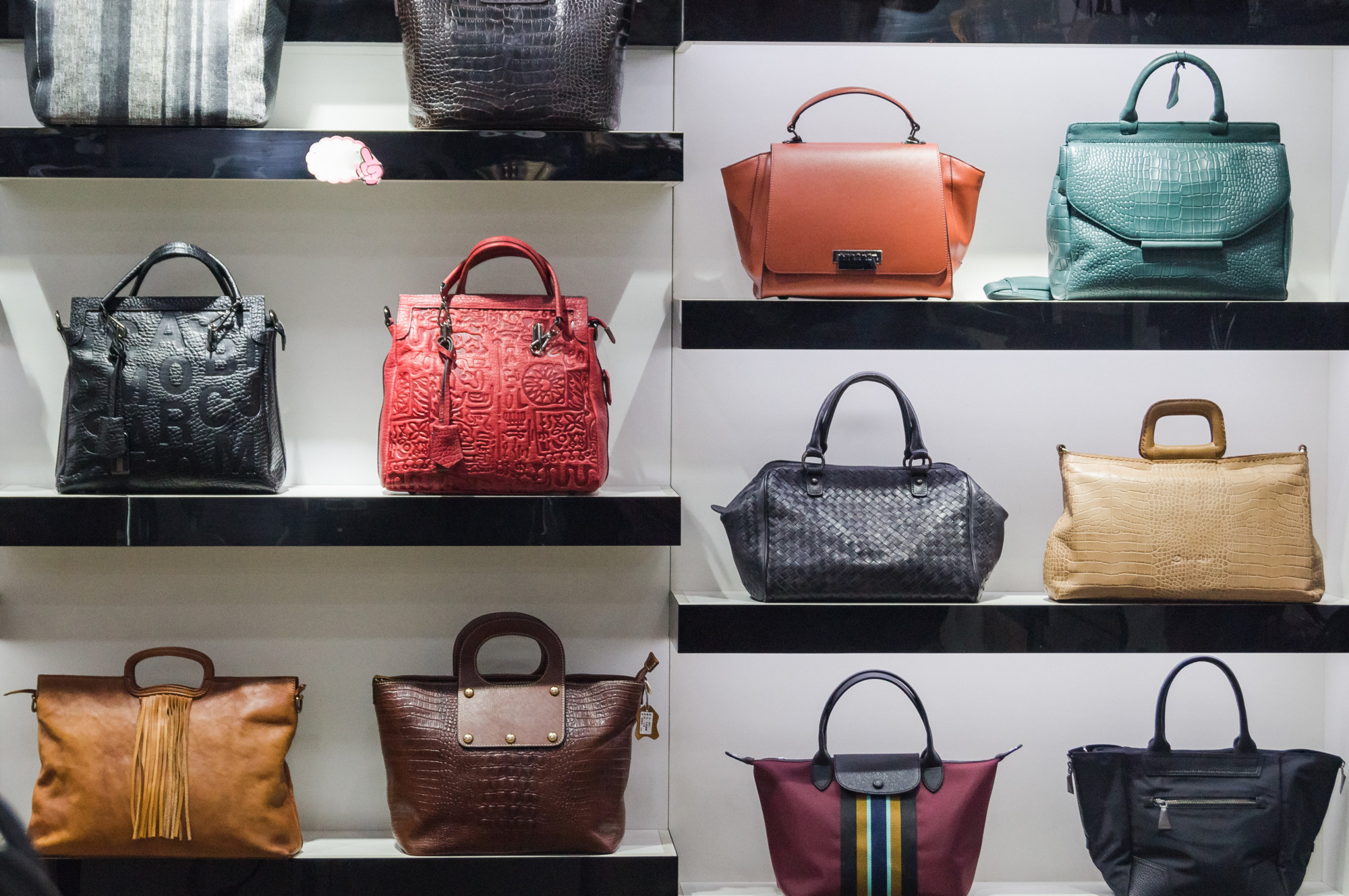 Various Handbags Displayed